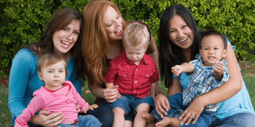 Group of women and their children