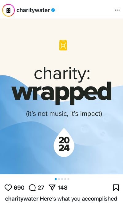 Charitywater Wrapped Instagram post