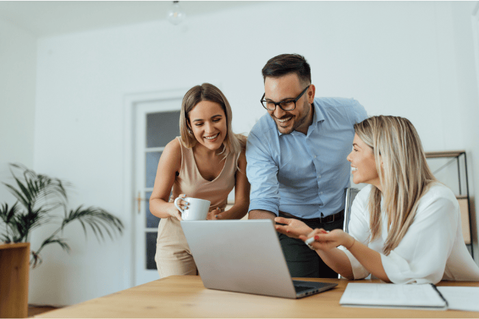 Group of employees collaborating