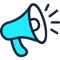 megaphone icon (white)