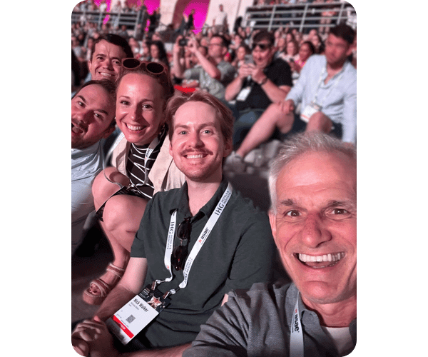 Feathr employees at an event