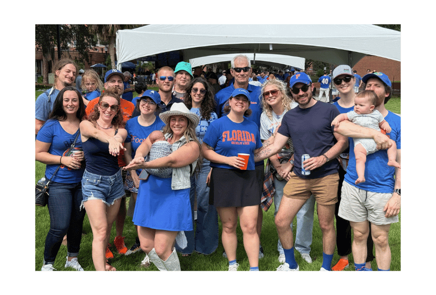Feathr employees tailgating at UF game