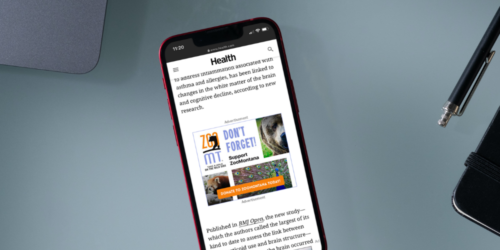 Example of ad on mobile device