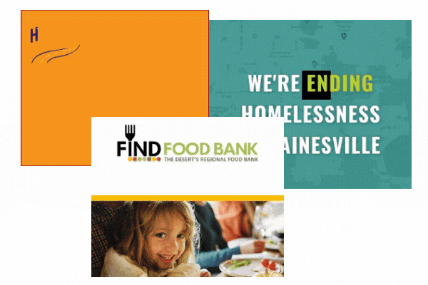 Ad examples for Social services & food banks
